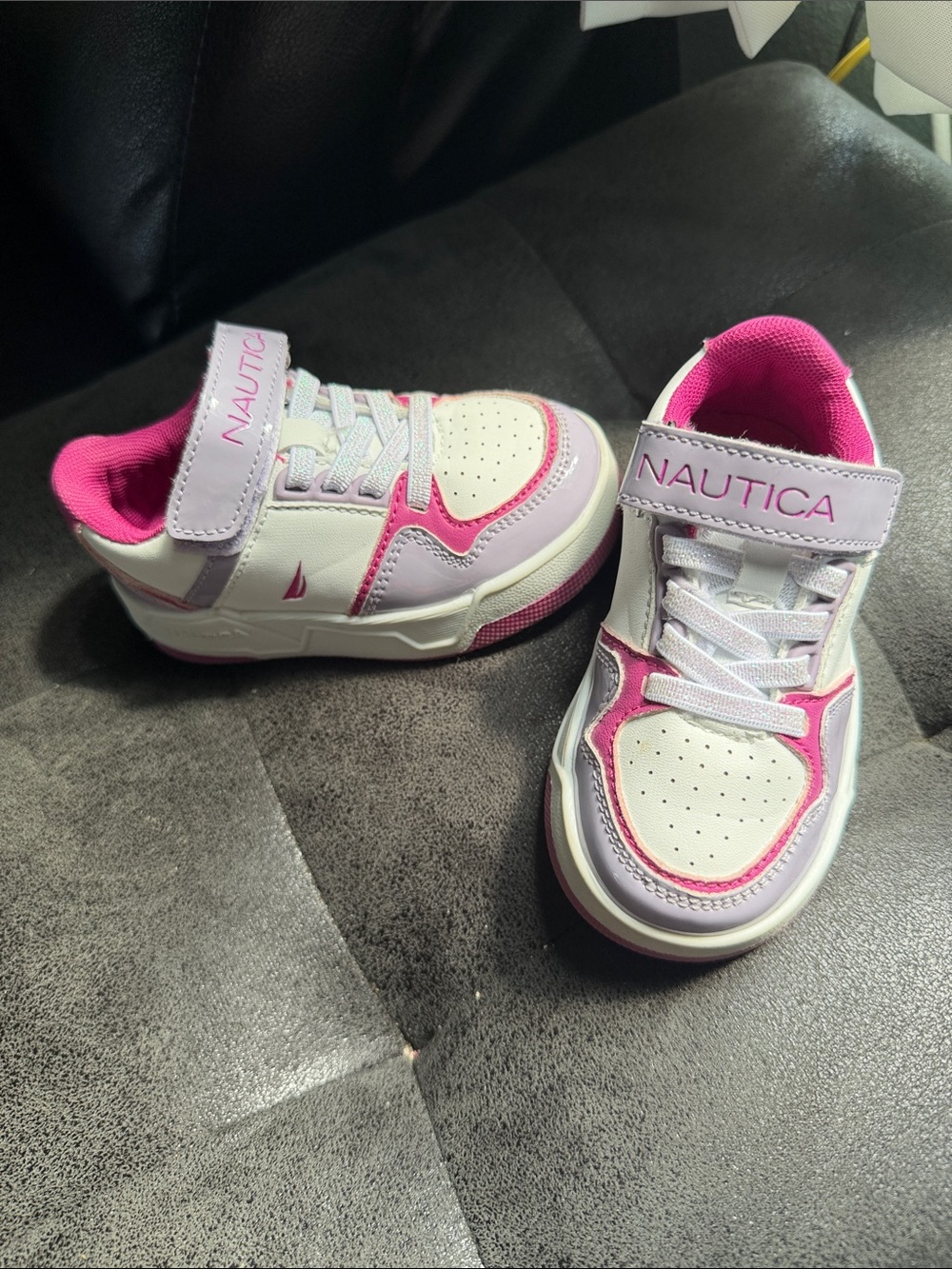 Nautica Kids White, Pink & Lavender Athletic Sneakers